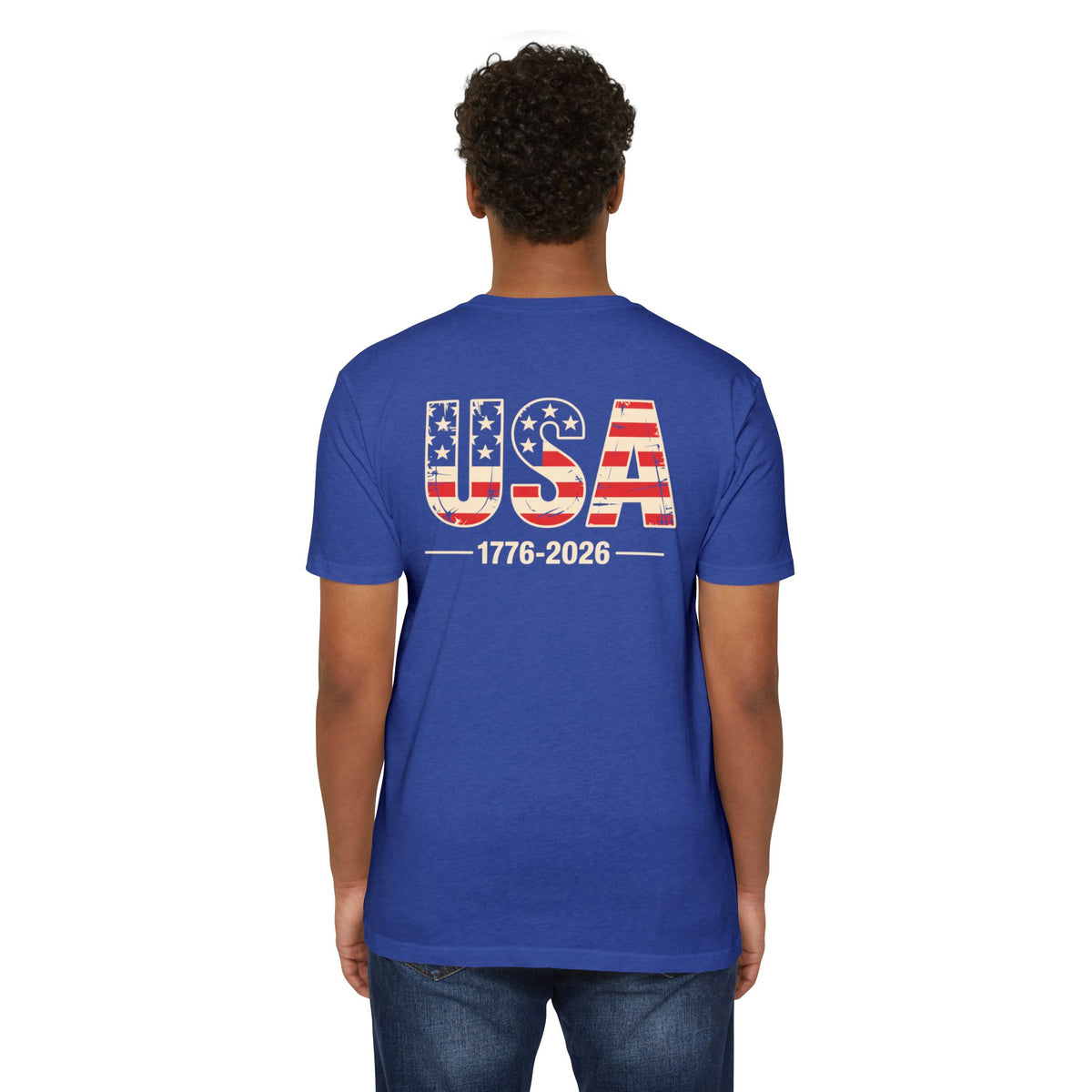 USA 1776-2026 Patriotic Flag Graphic T-Shirt