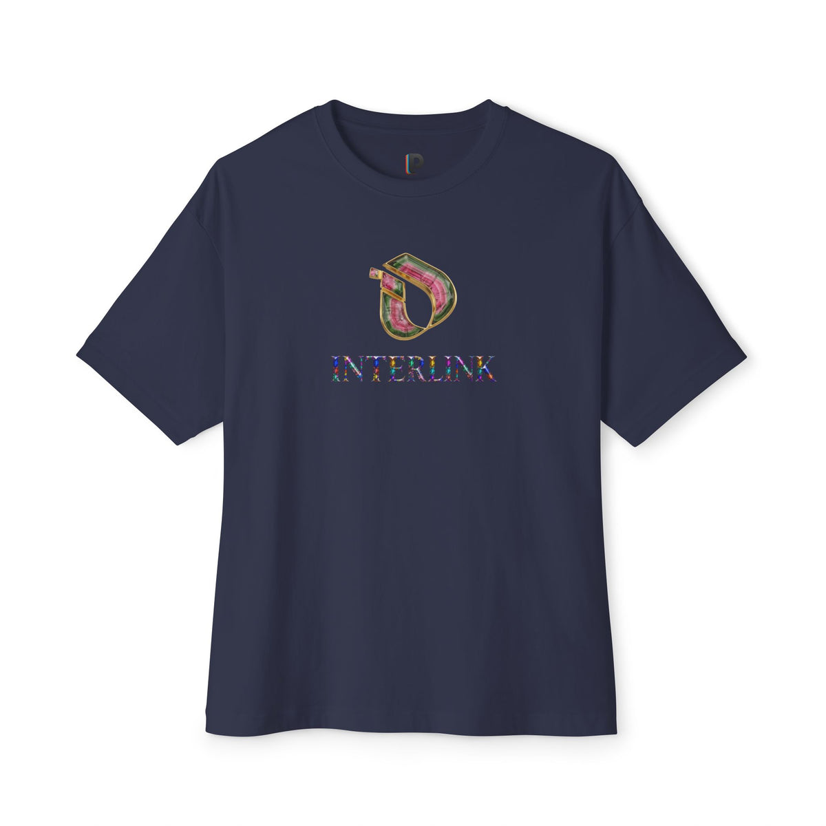 Multicolor Tourmaline Interlink Front Logo Boxy Tee