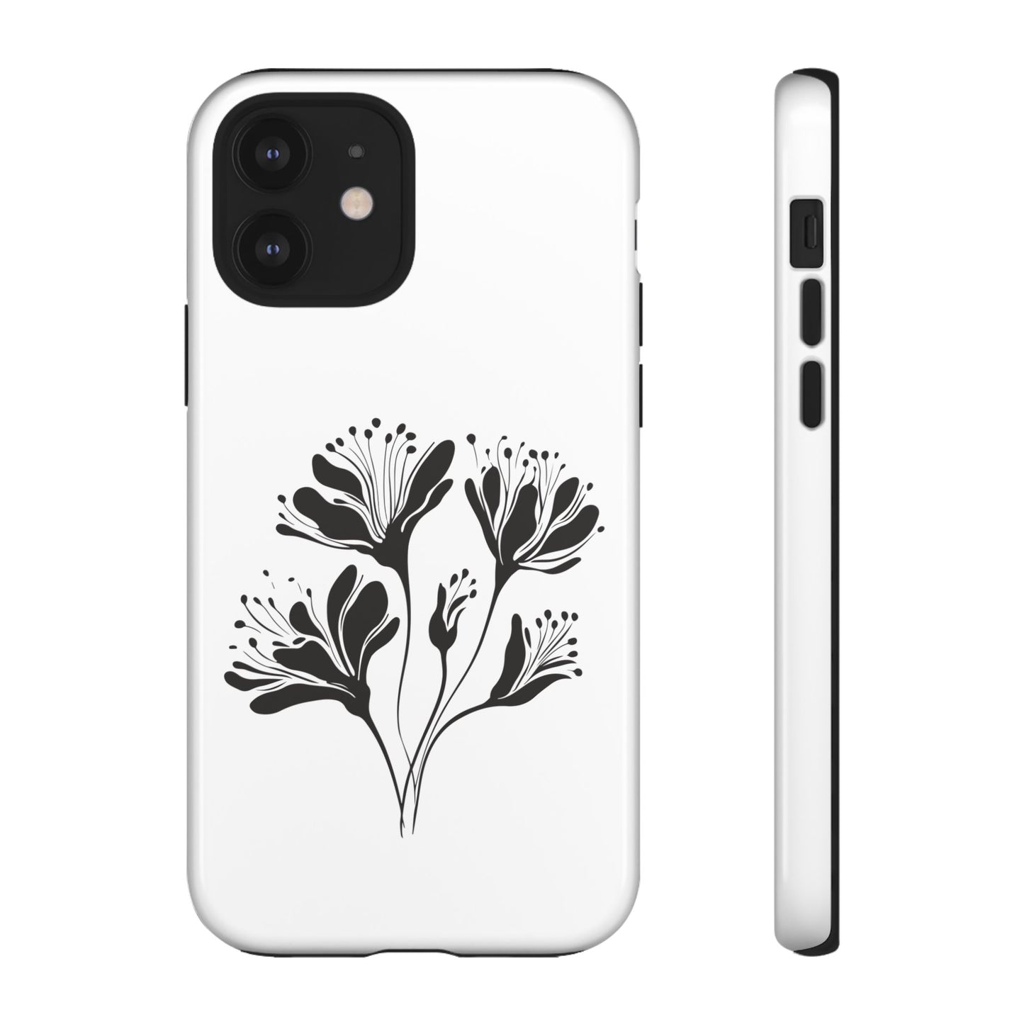 Botanical Black Floral Tough Phone Case