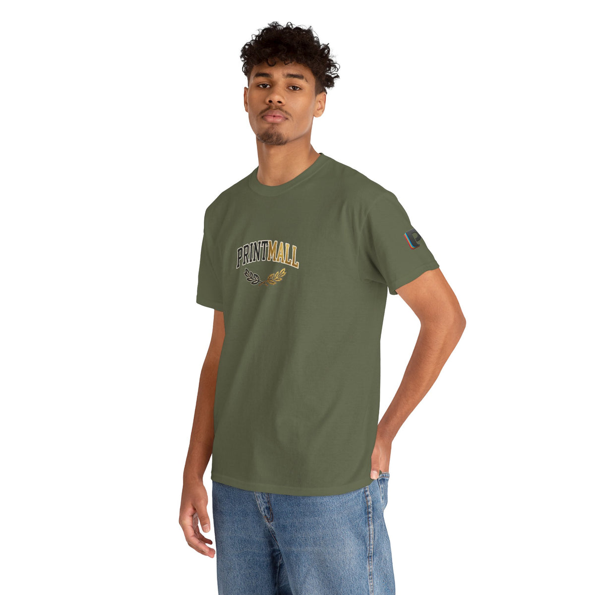 PrintMall Gilded Laurel Wordmark Cotton Tee