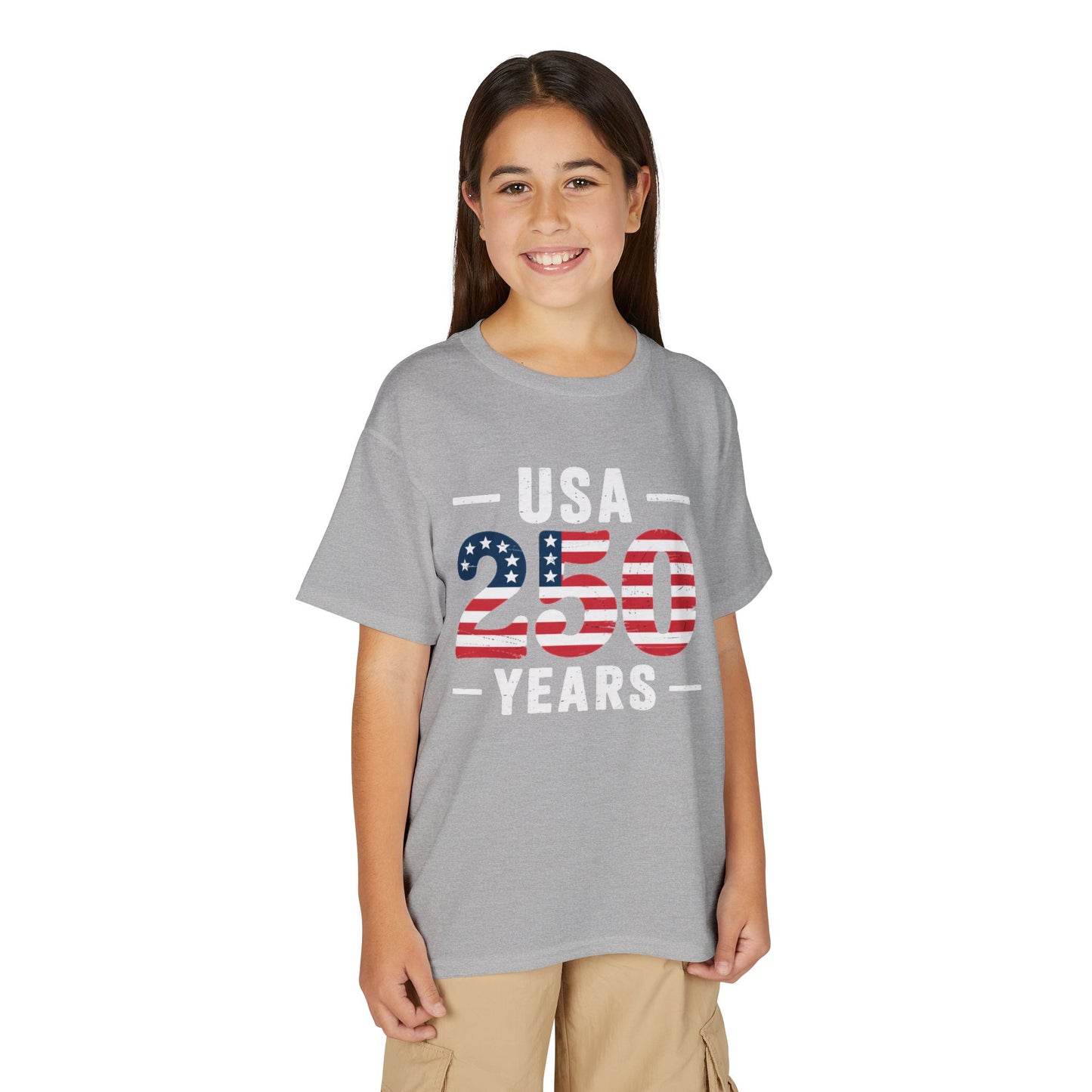 Youth USA 250 Years Patriotic Flag T-Shirt