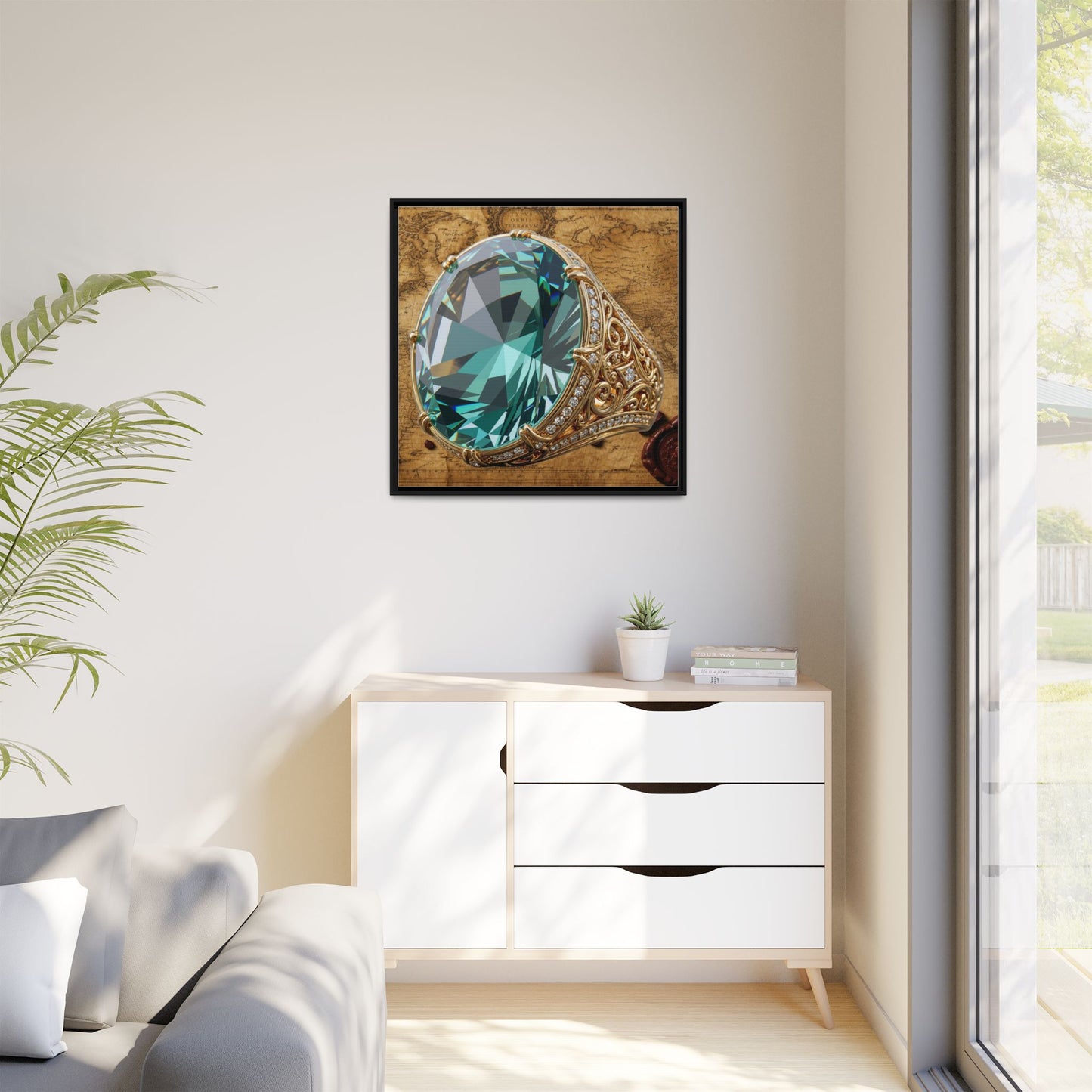 Prismatic Tourmaline Statement Ring Framed Canvas