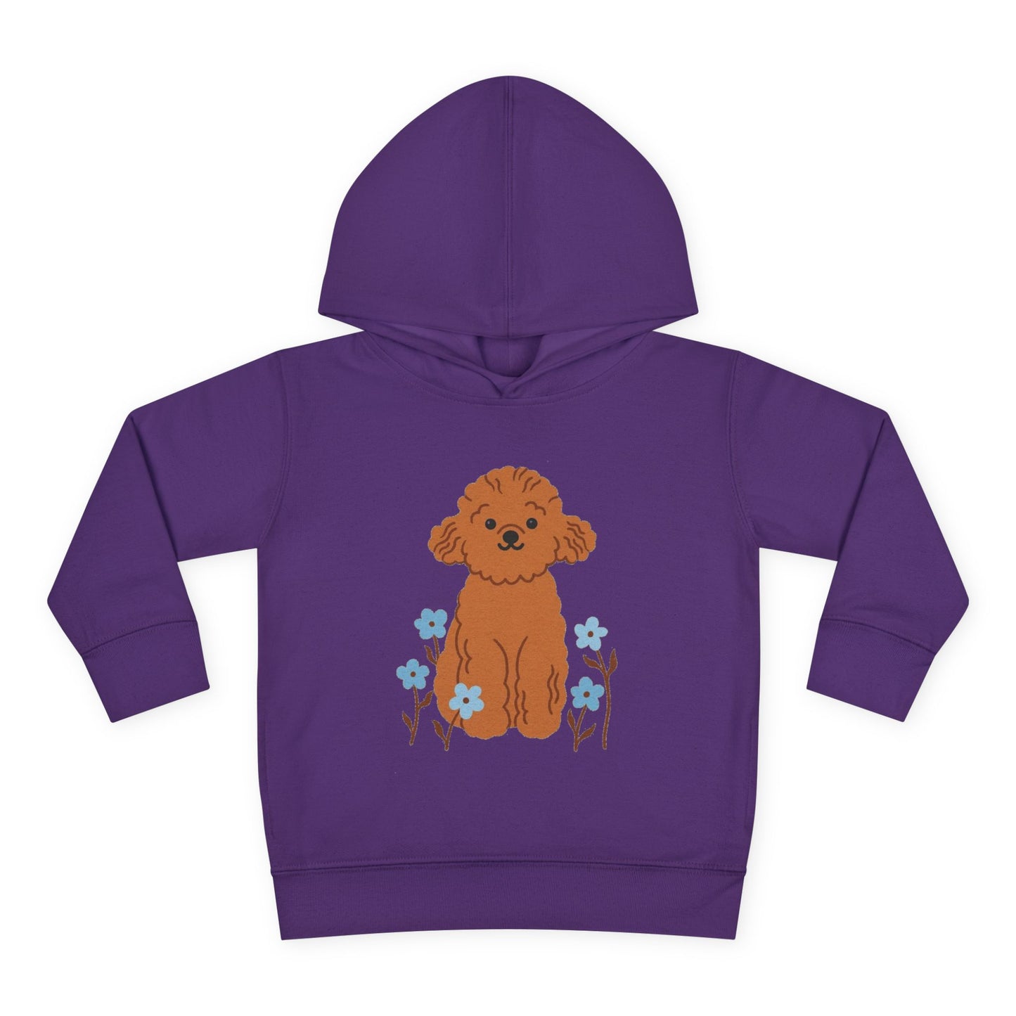 Curly Puppy and Wildflowers Toddler Hoodie