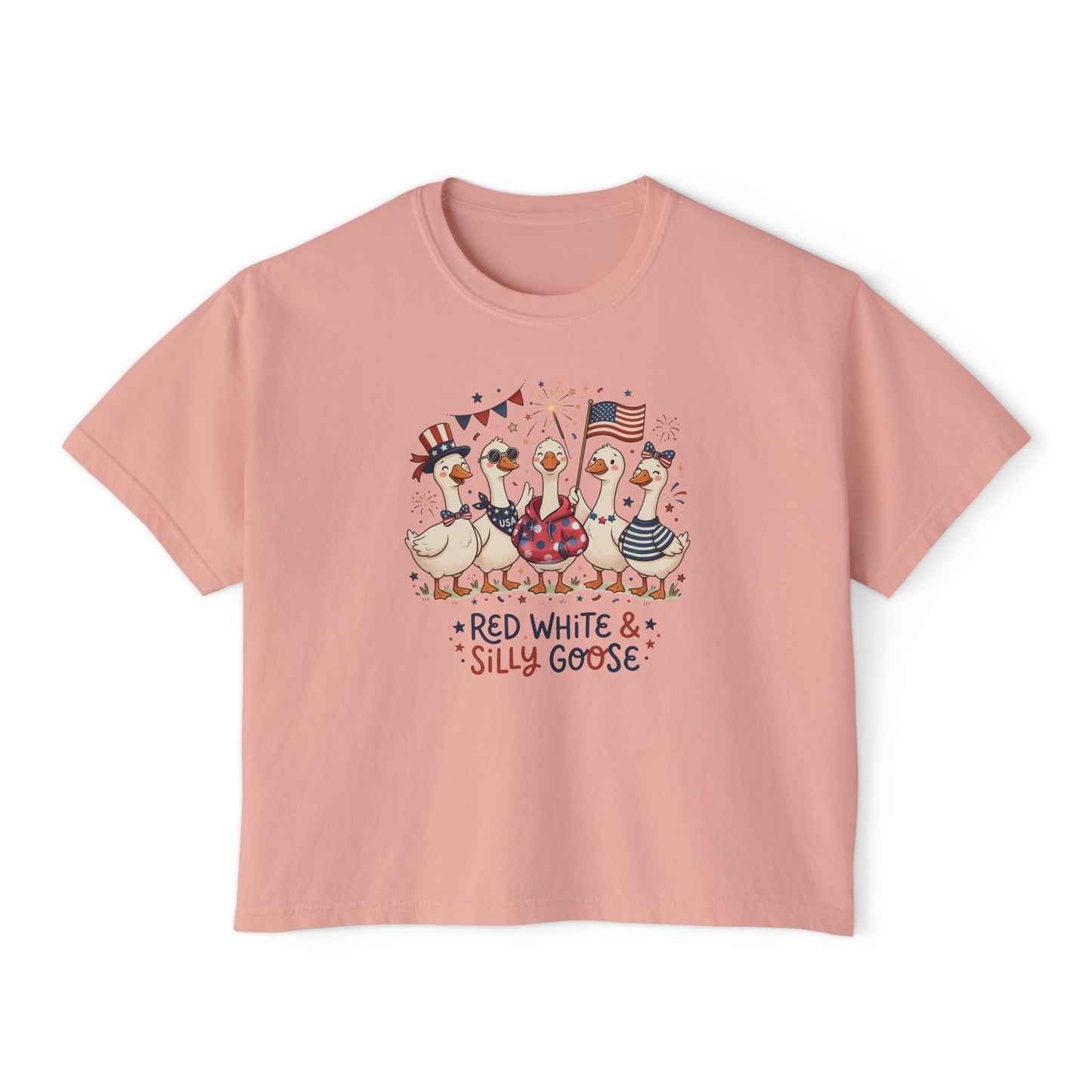 Red White & Silly Goose Women’s Boxy T-Shirt