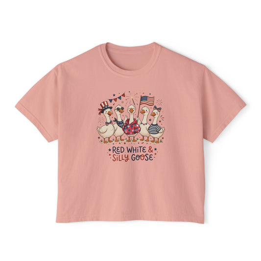 Red White & Silly Goose Women’s Boxy T-Shirt