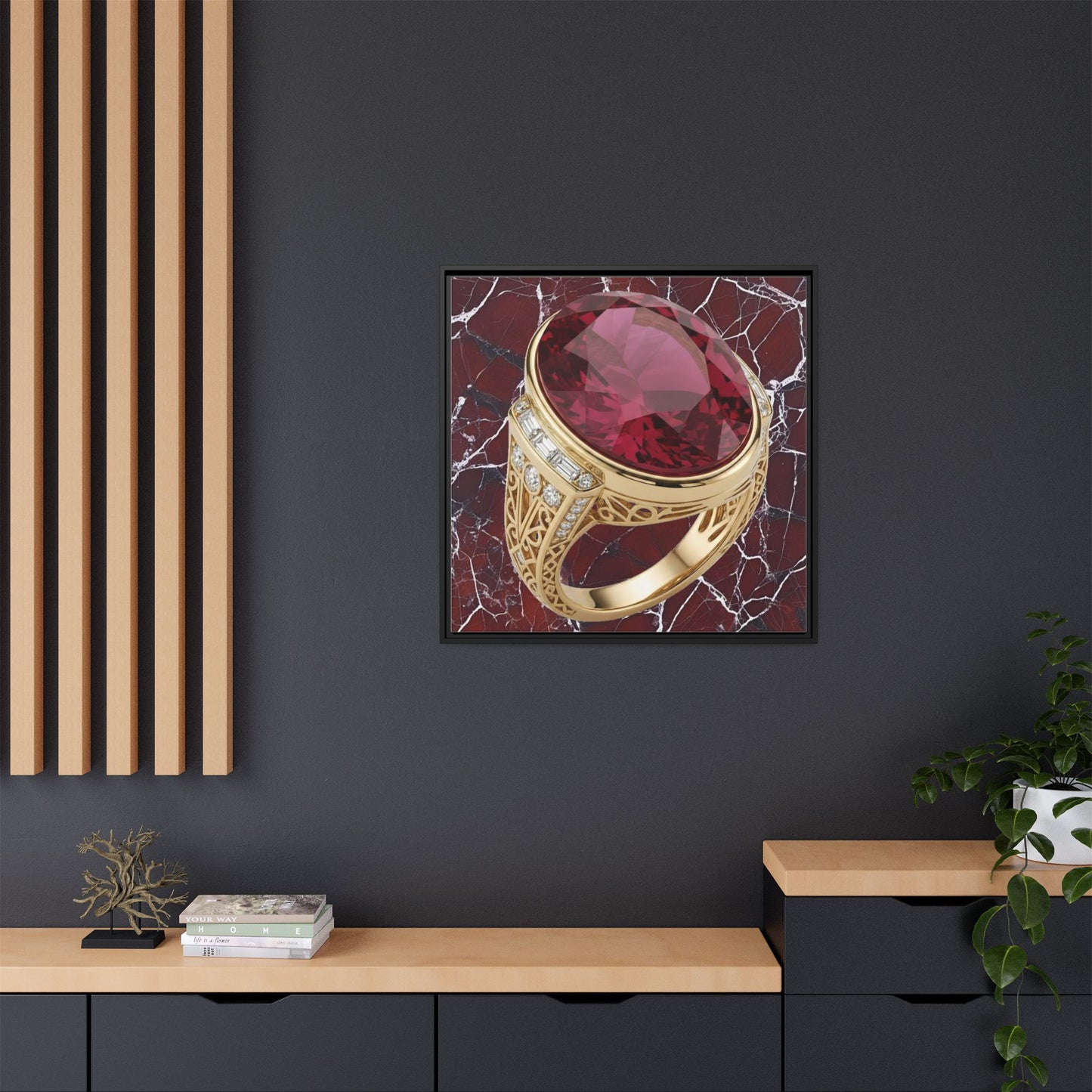 Burgundy Ruby Veinstone Canvas