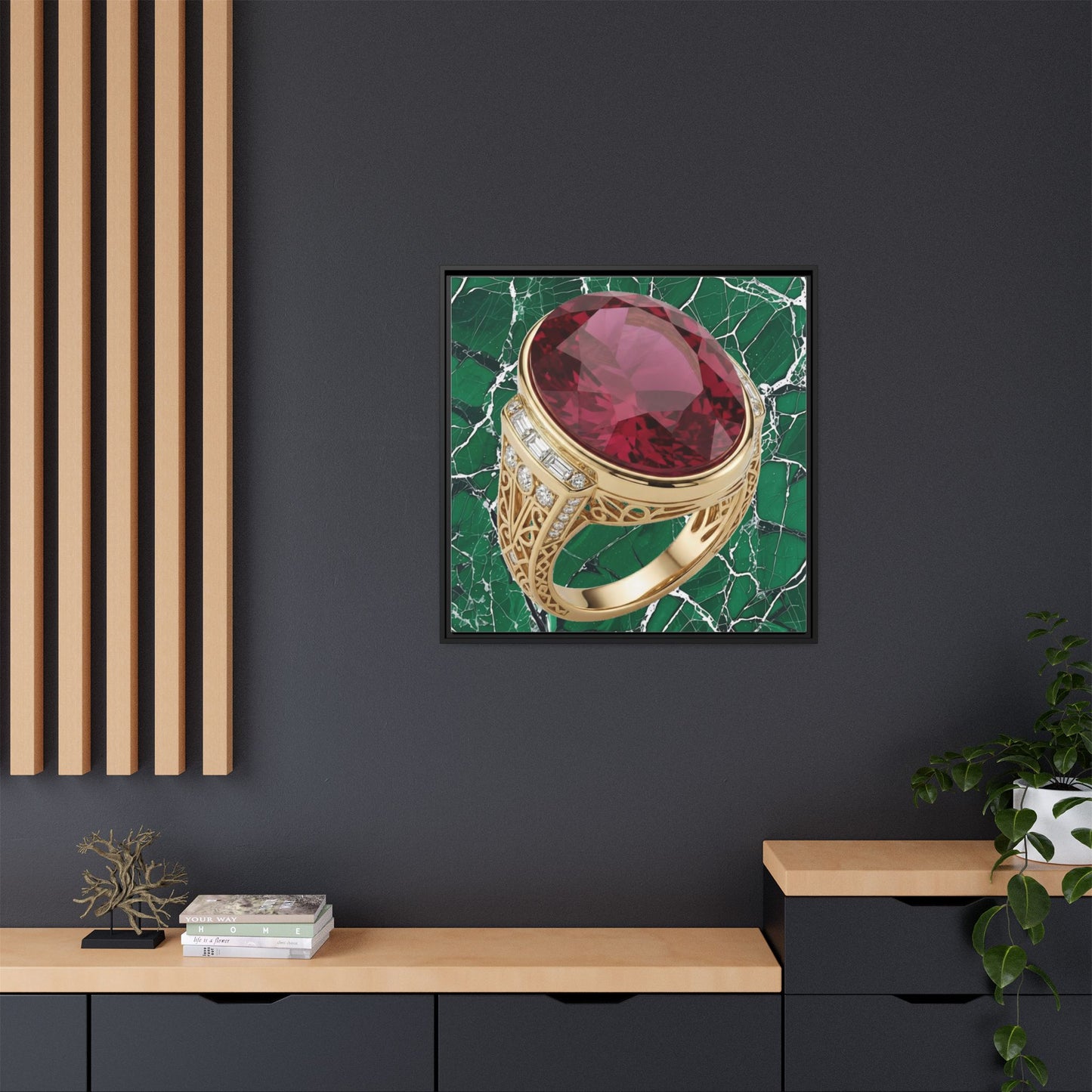 Verdant Ruby Marble Canvas