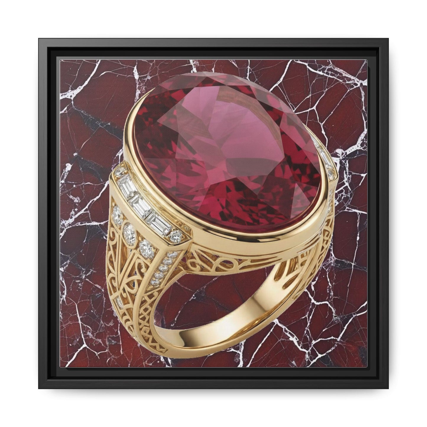 Burgundy Ruby Veinstone Canvas