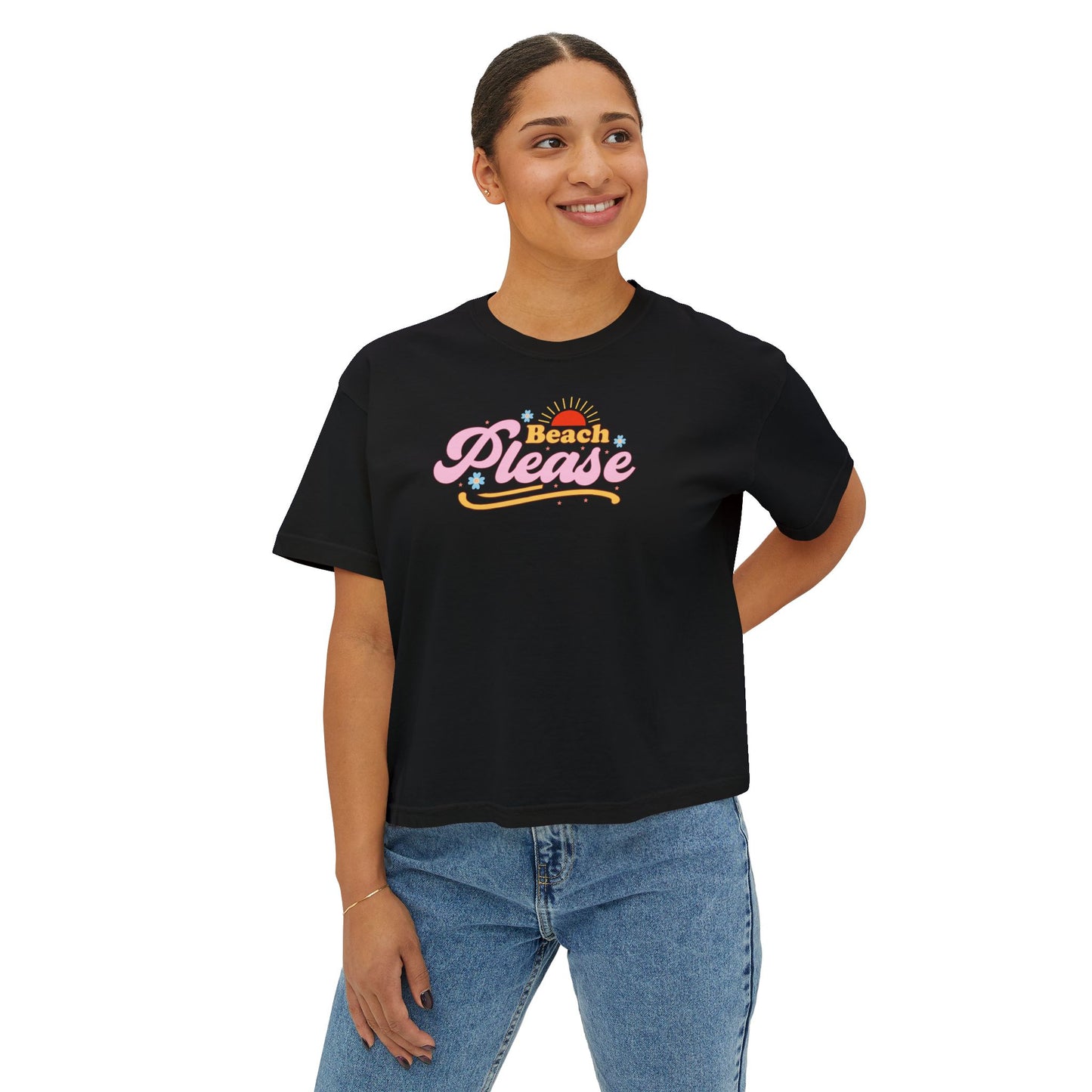 Beach Please Boxy Tee
