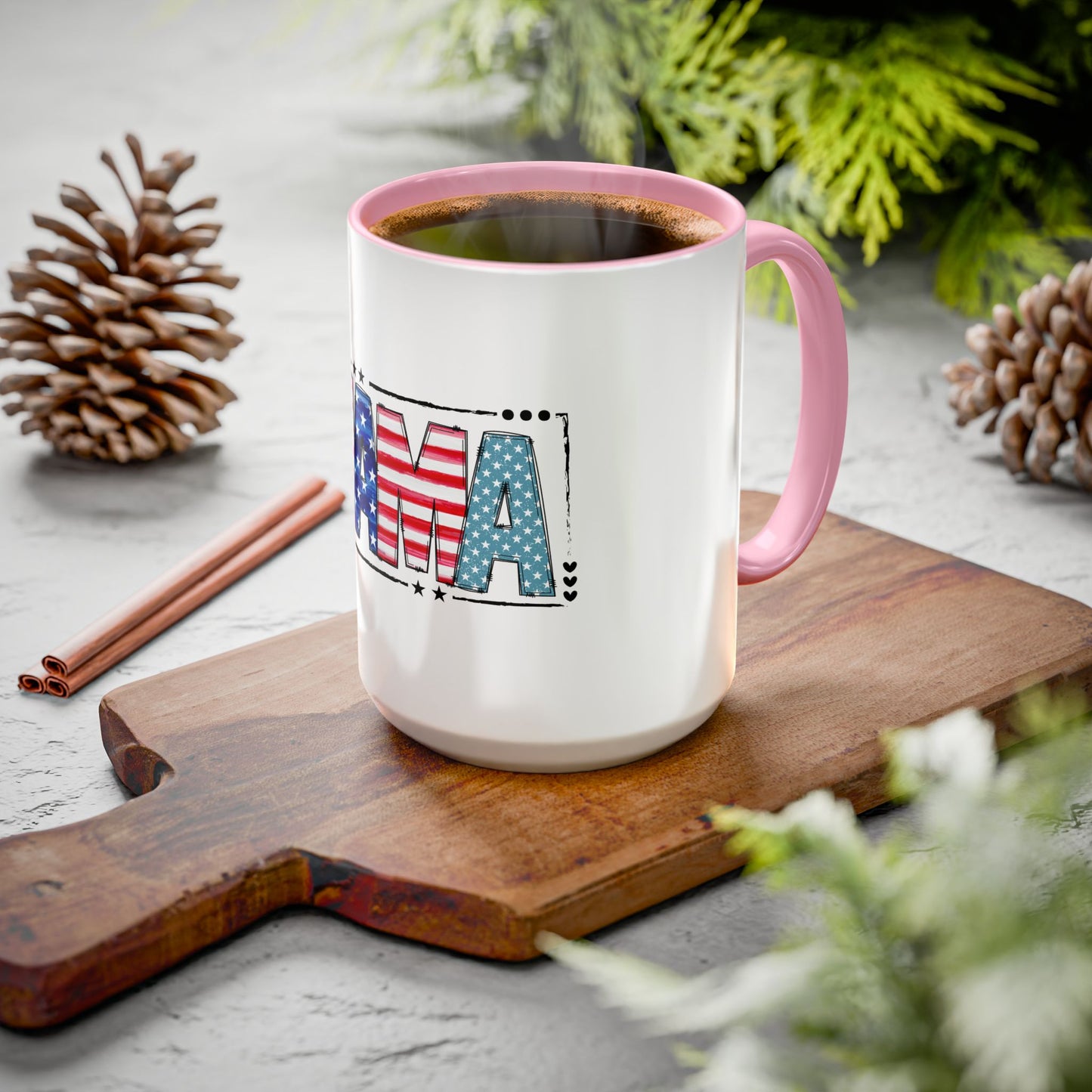 Mama Flag Print Ceramic Coffee Mug
