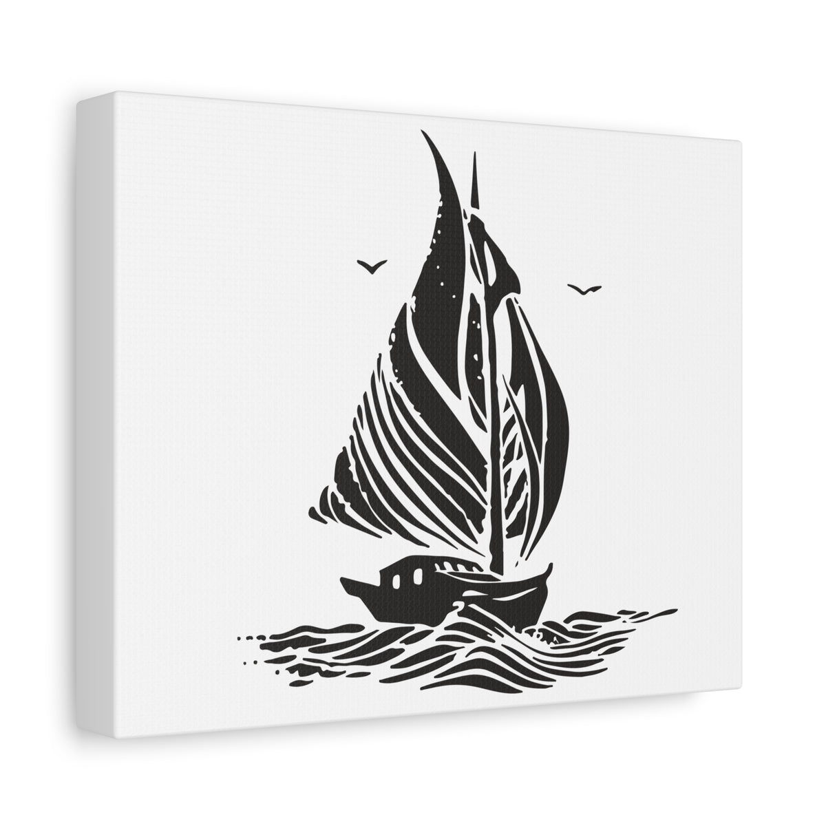 Minimal Sailboat Canvas Wall Art