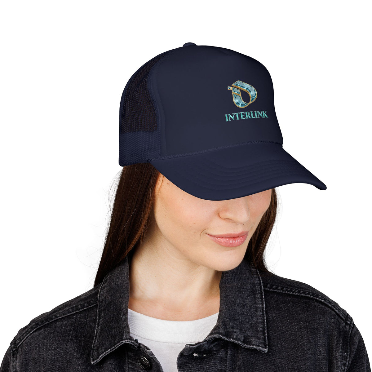 Aquamarine Interlink Laminated Foam Trucker Cap