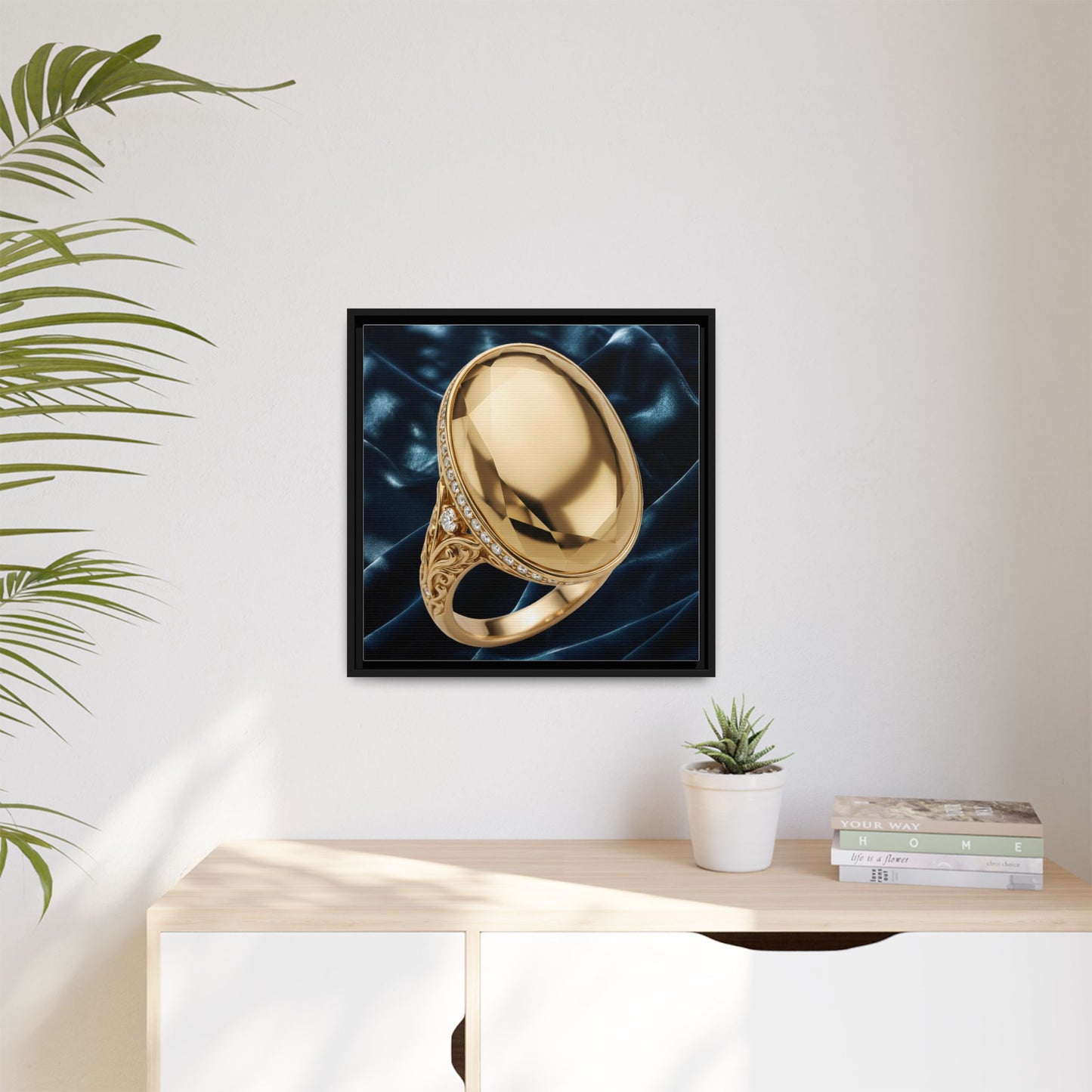 Faceted Gold Sovereign Ring Canvas