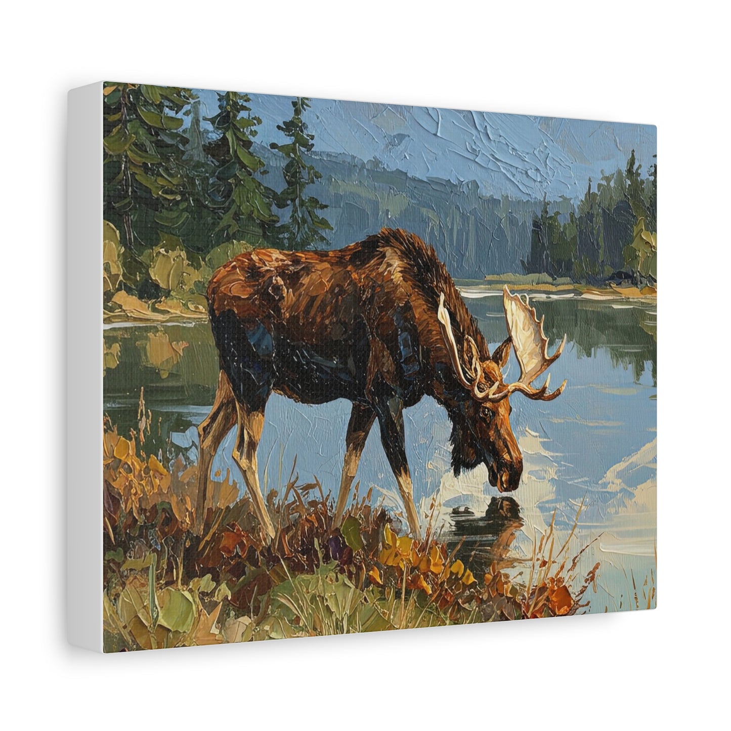 Lakeside Moose Canvas Print