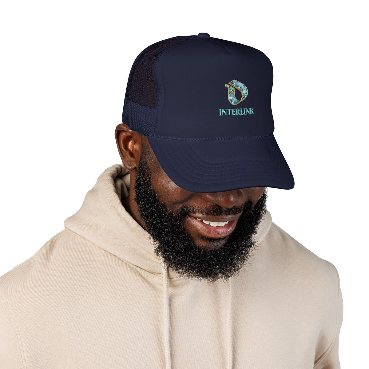 Aquamarine Interlink Laminated Foam Trucker Cap