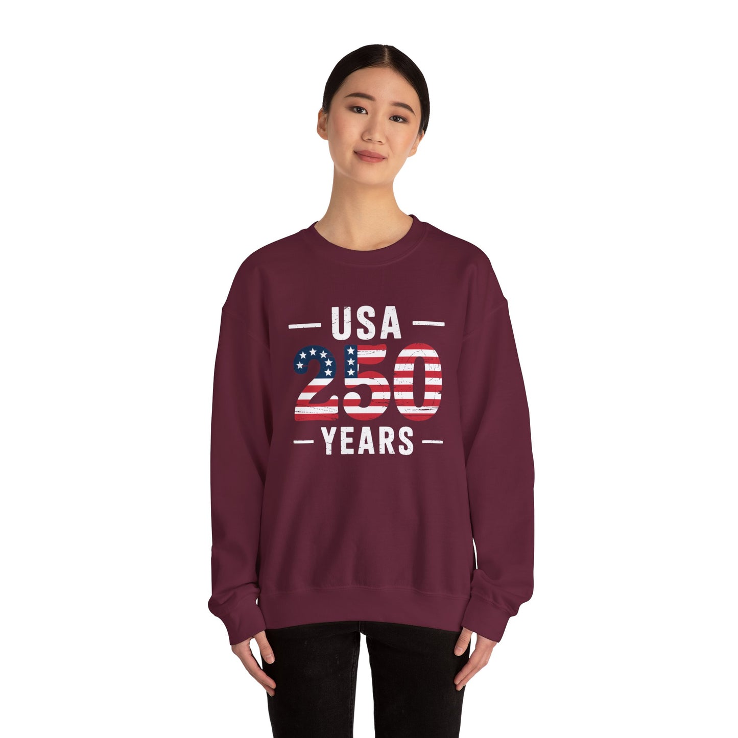 USA 250 Years Patriotic Crewneck Sweatshirt