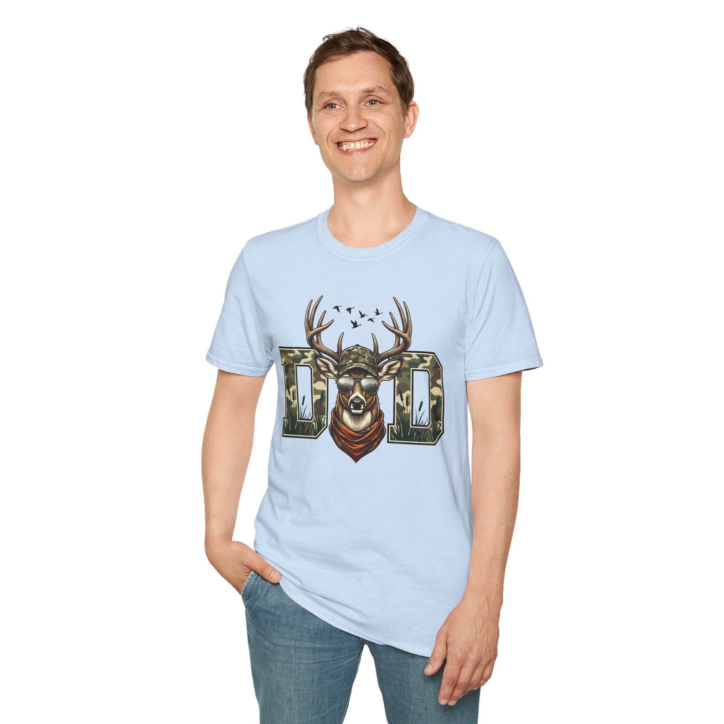 Dad Camo Deer Graphic T-Shirt