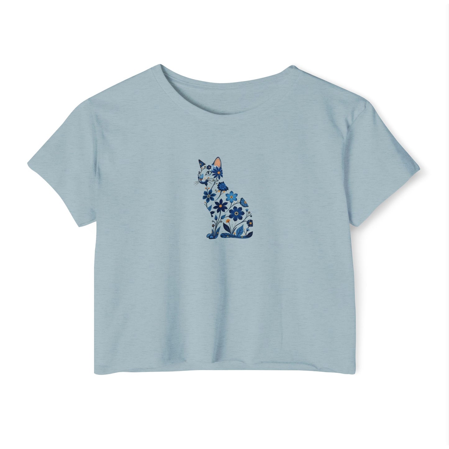 Botanical Cat Silhouette Boxy Tee