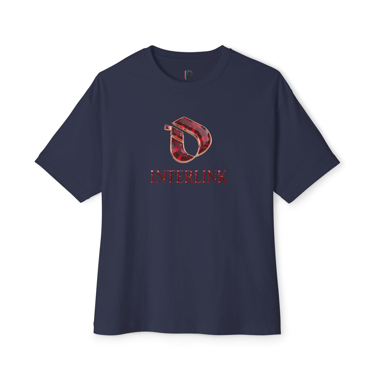 Ruby Gemstone Interlink Front Logo Boxy Tee