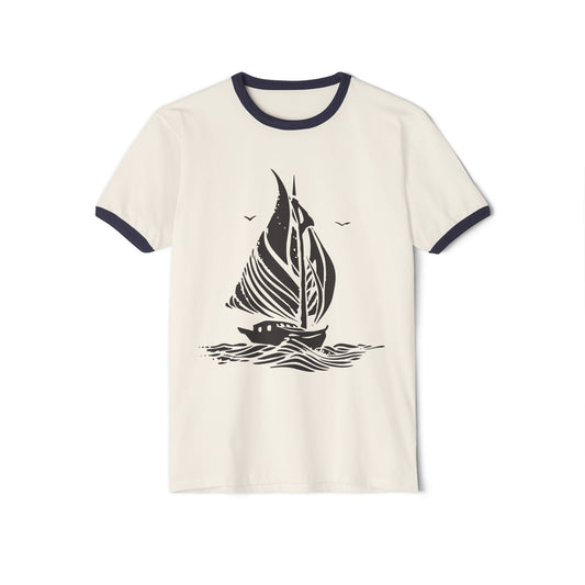 Vintage Sailboat Ringer Tee