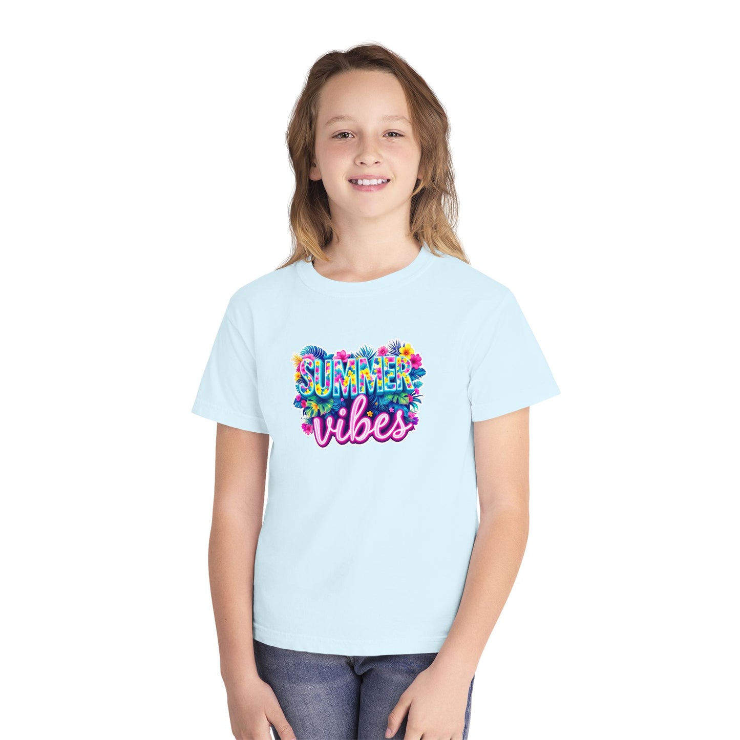 Summer Vibes Floral Youth Tee