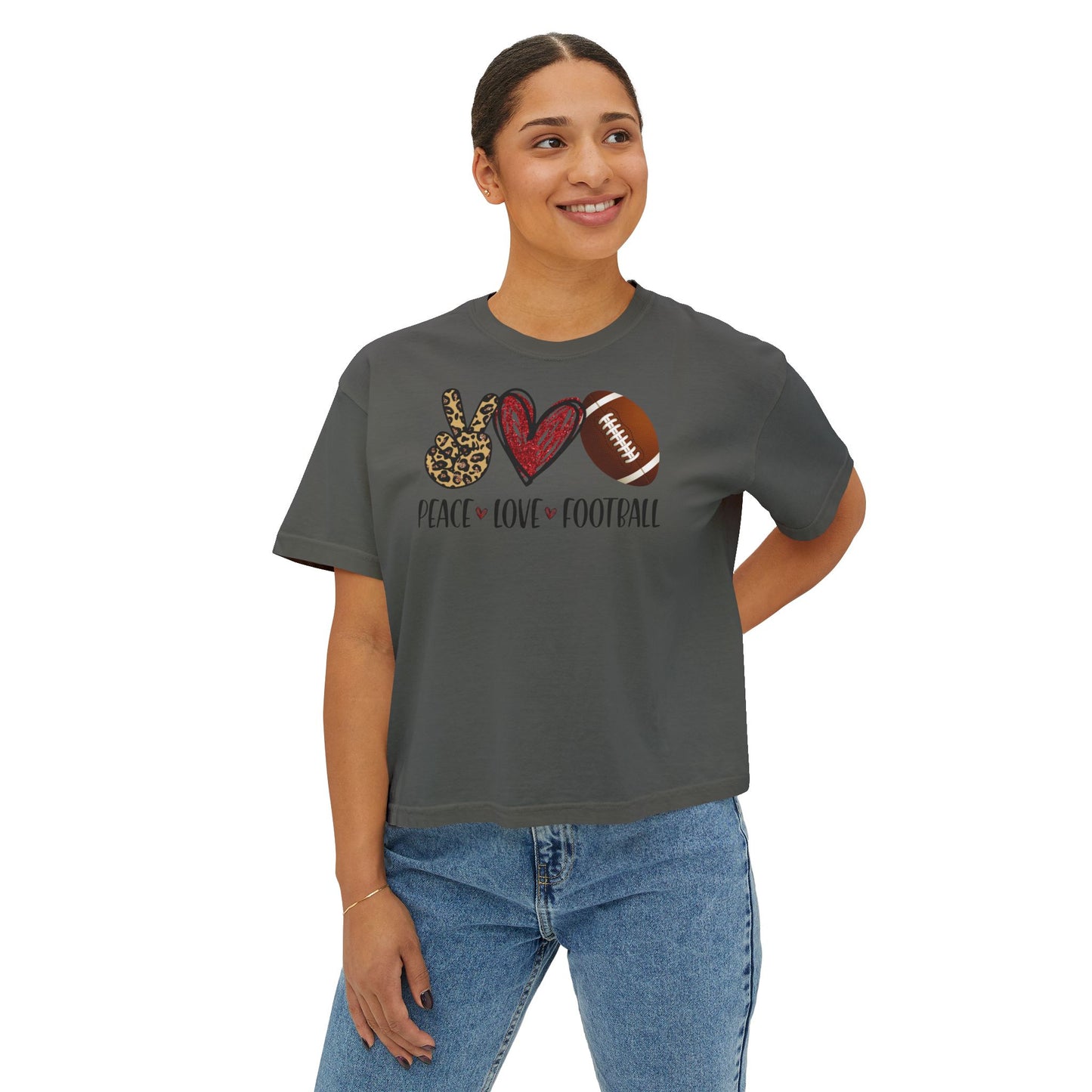 Football Heart Boxy Tee