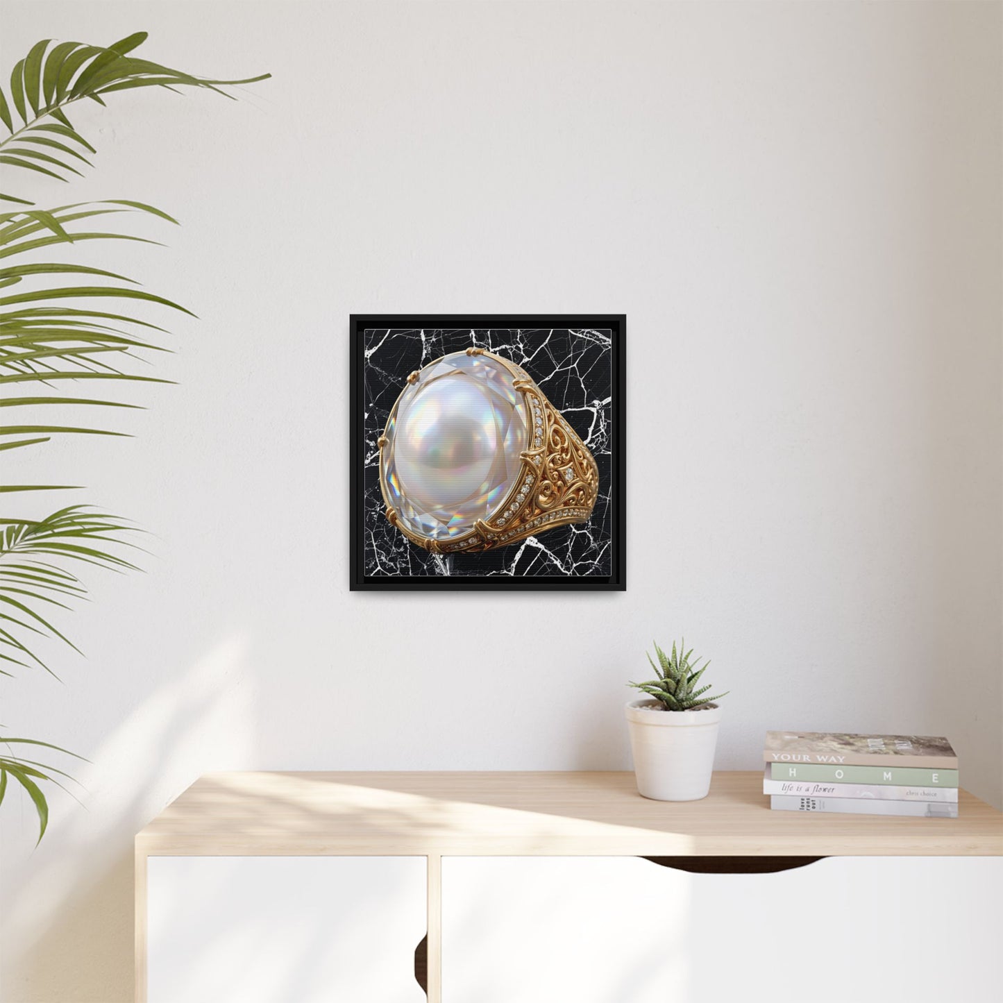 Pearlescent Marble Ring Wall Canvas