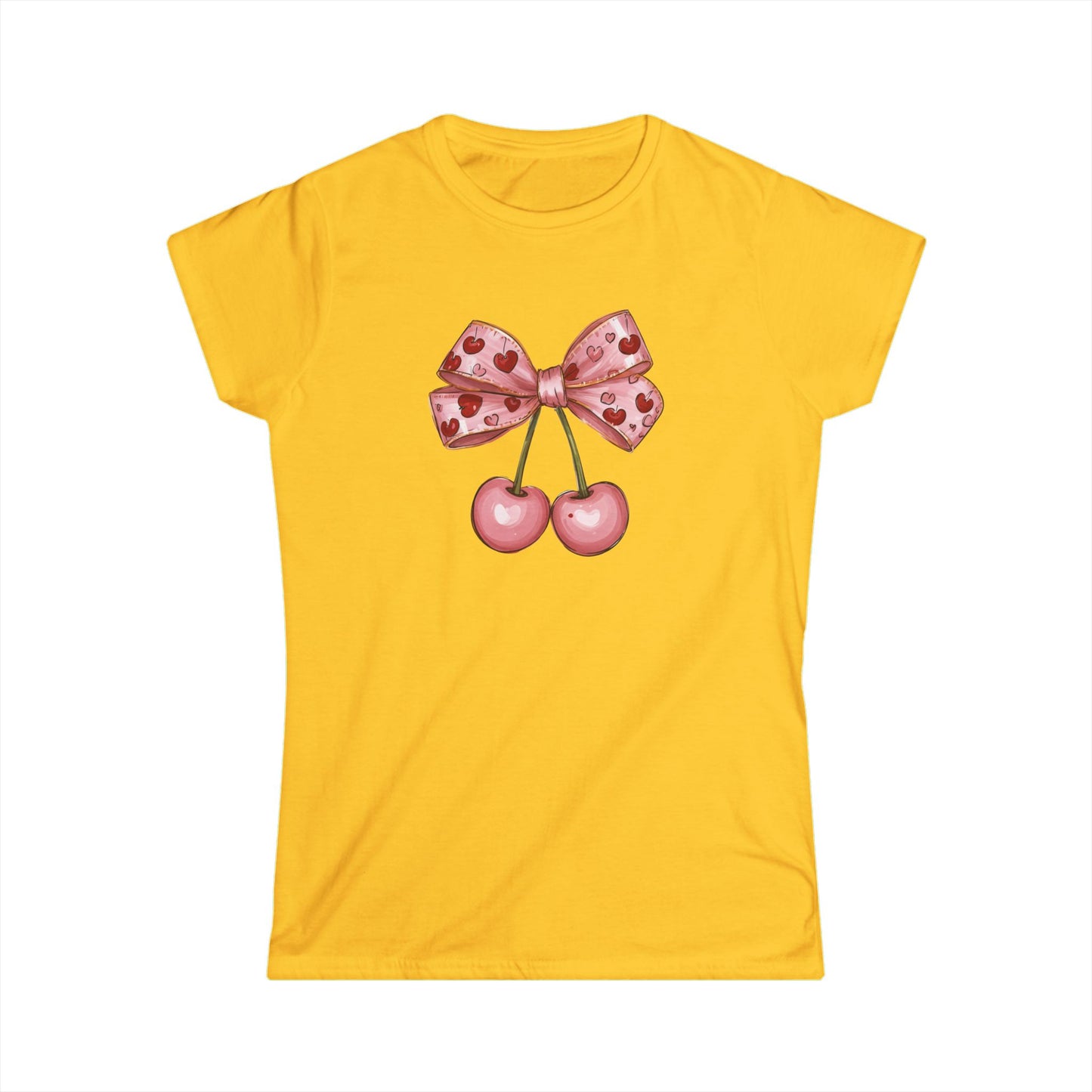 Pink Cherry Bow Graphic Women’s Tee