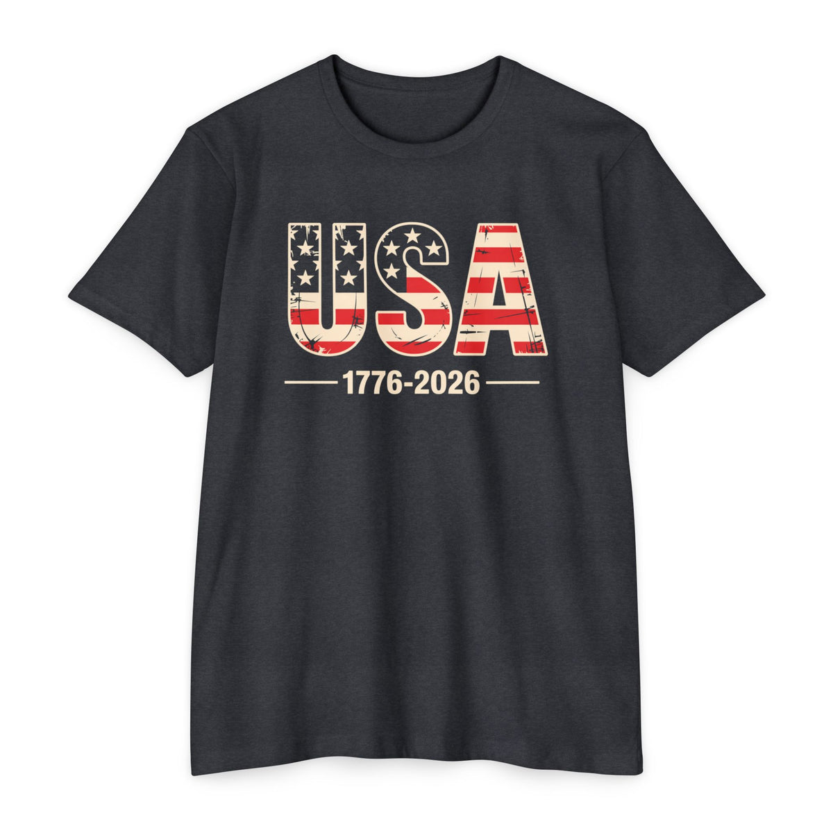 USA 1776-2026 Patriotic Flag Graphic T-Shirt