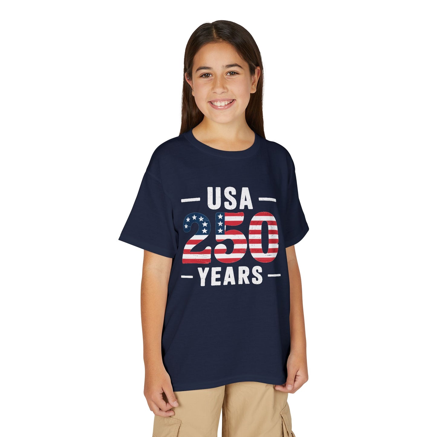 Youth USA 250 Years Patriotic Flag T-Shirt