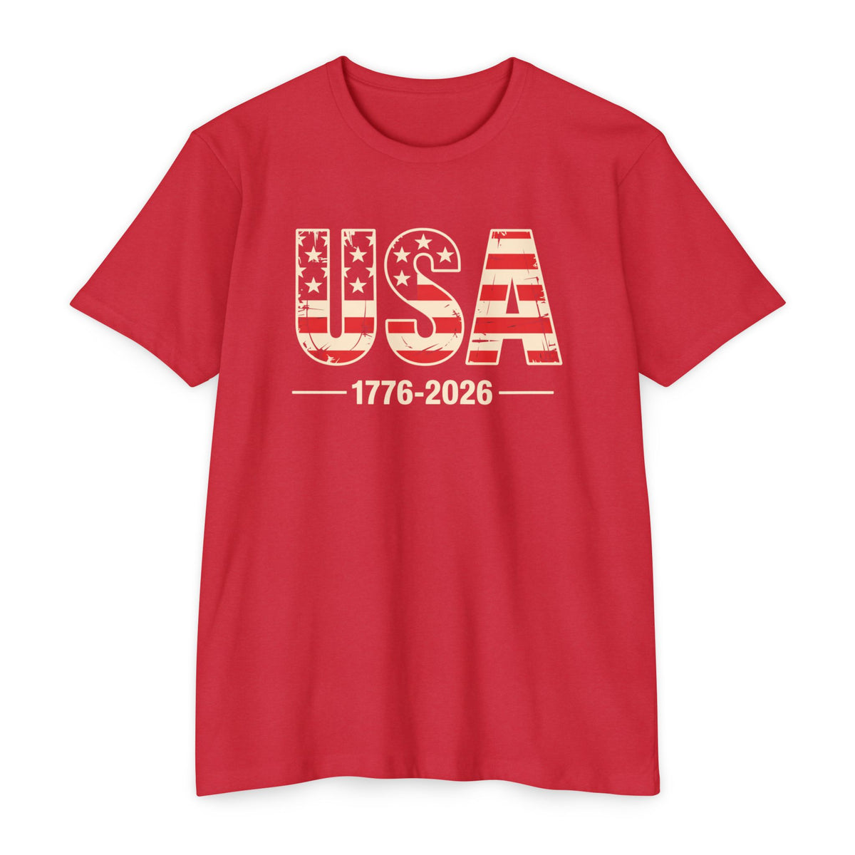 USA 1776-2026 Patriotic Flag Graphic T-Shirt