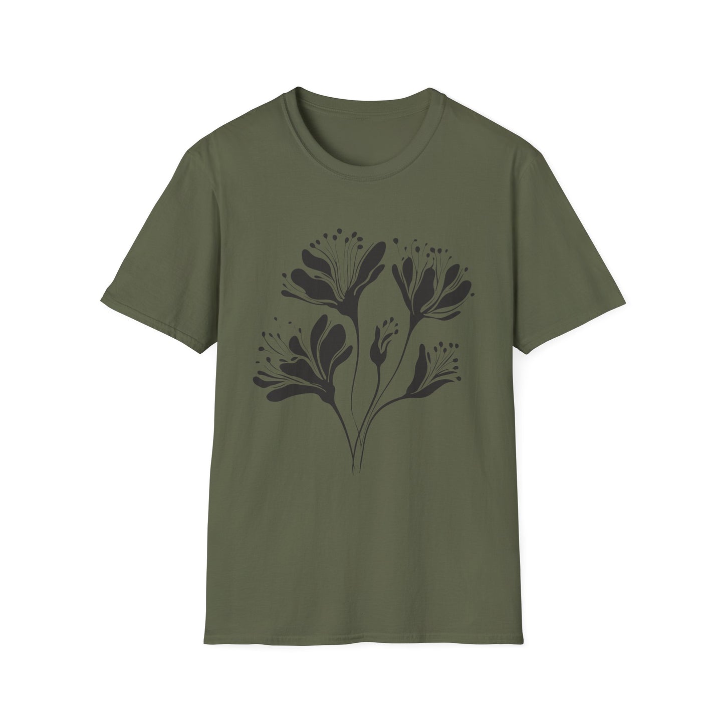 Monochrome Floral Silhouette Tee