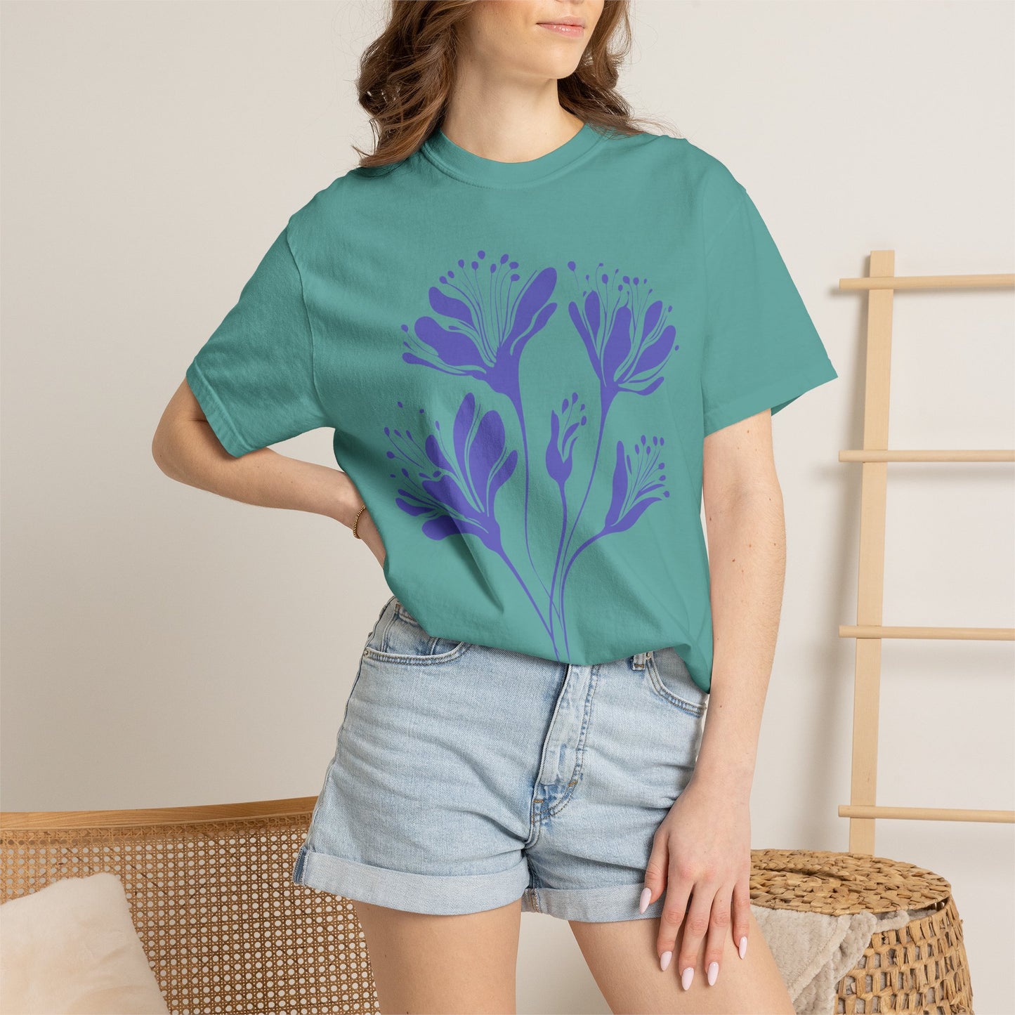 Purple Floral Graphic T-Shirt