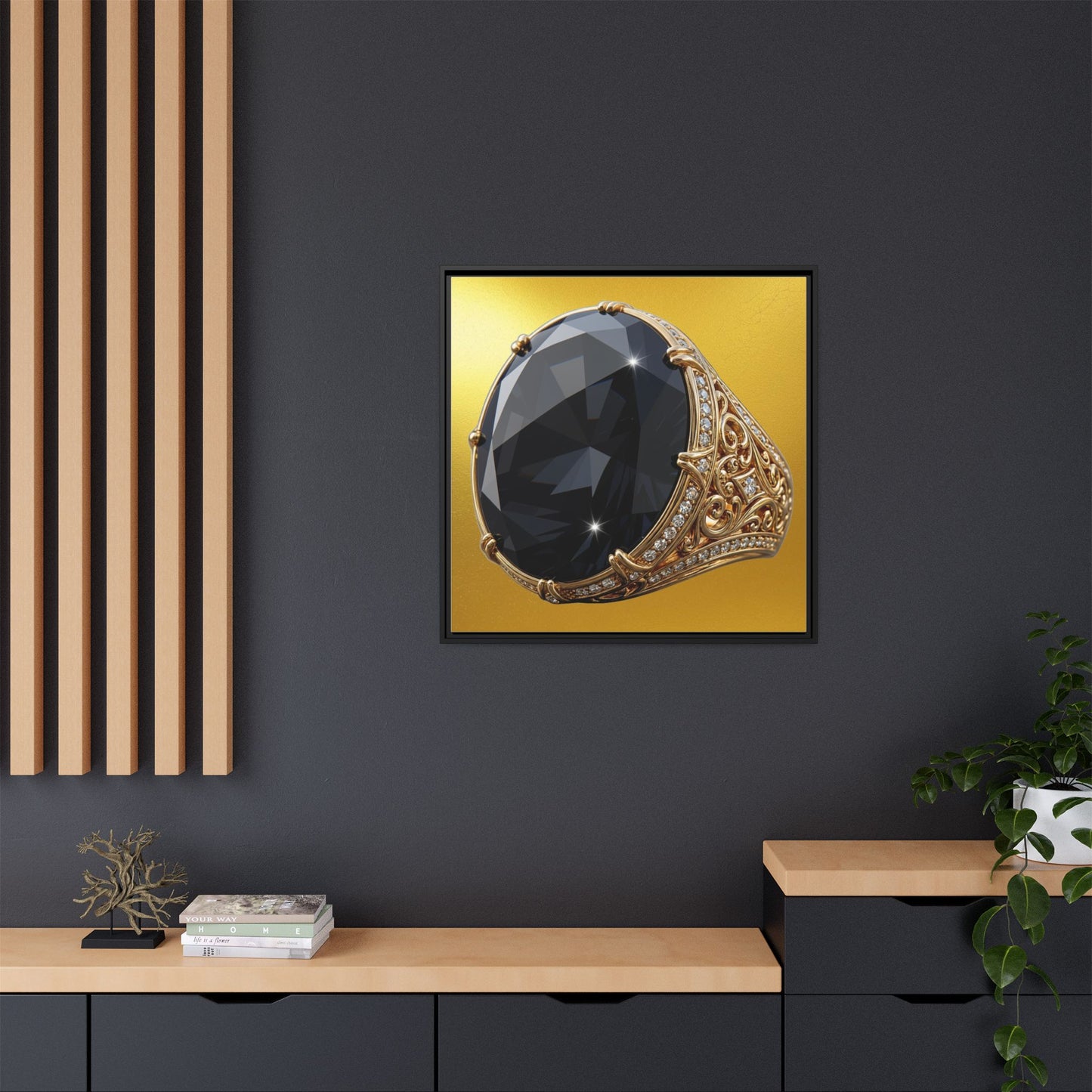 Black Diamond Gilded Glow Canvas
