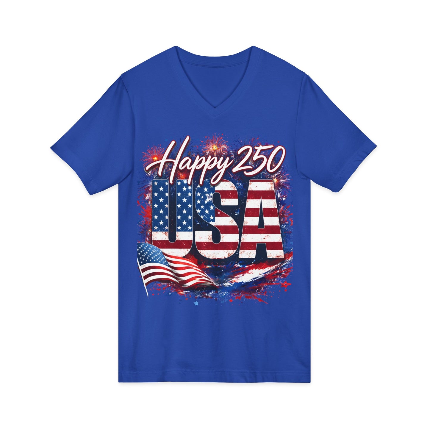 Happy 250 USA V-Neck T-Shirt