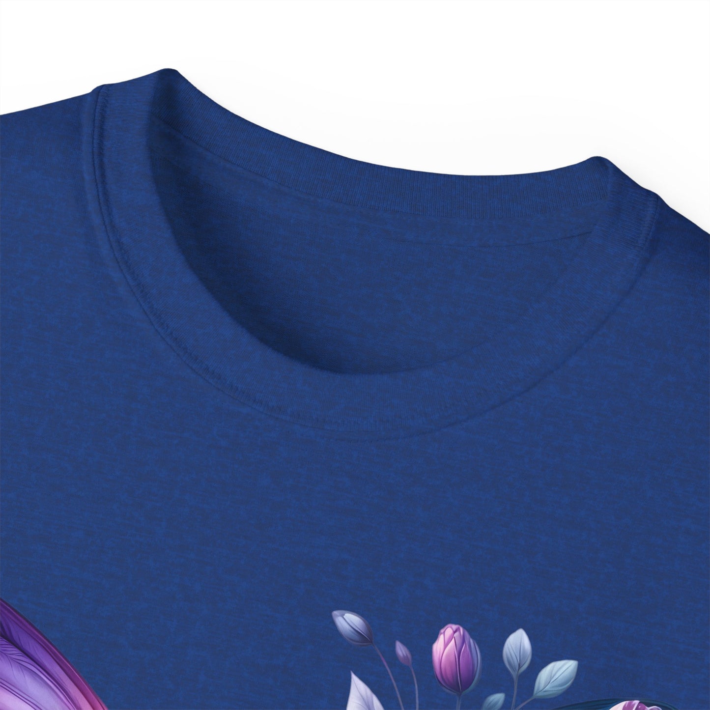Purple Butterfly Floral Graphic T-Shirt