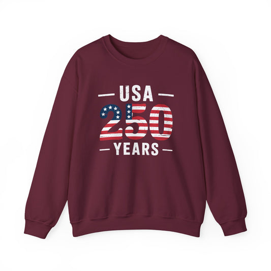 USA 250 Years Patriotic Crewneck Sweatshirt