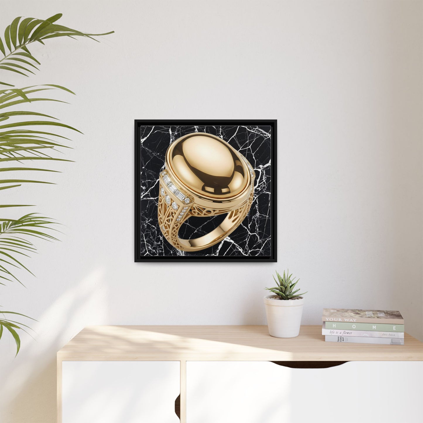 Gilded Marble Signet Canvas