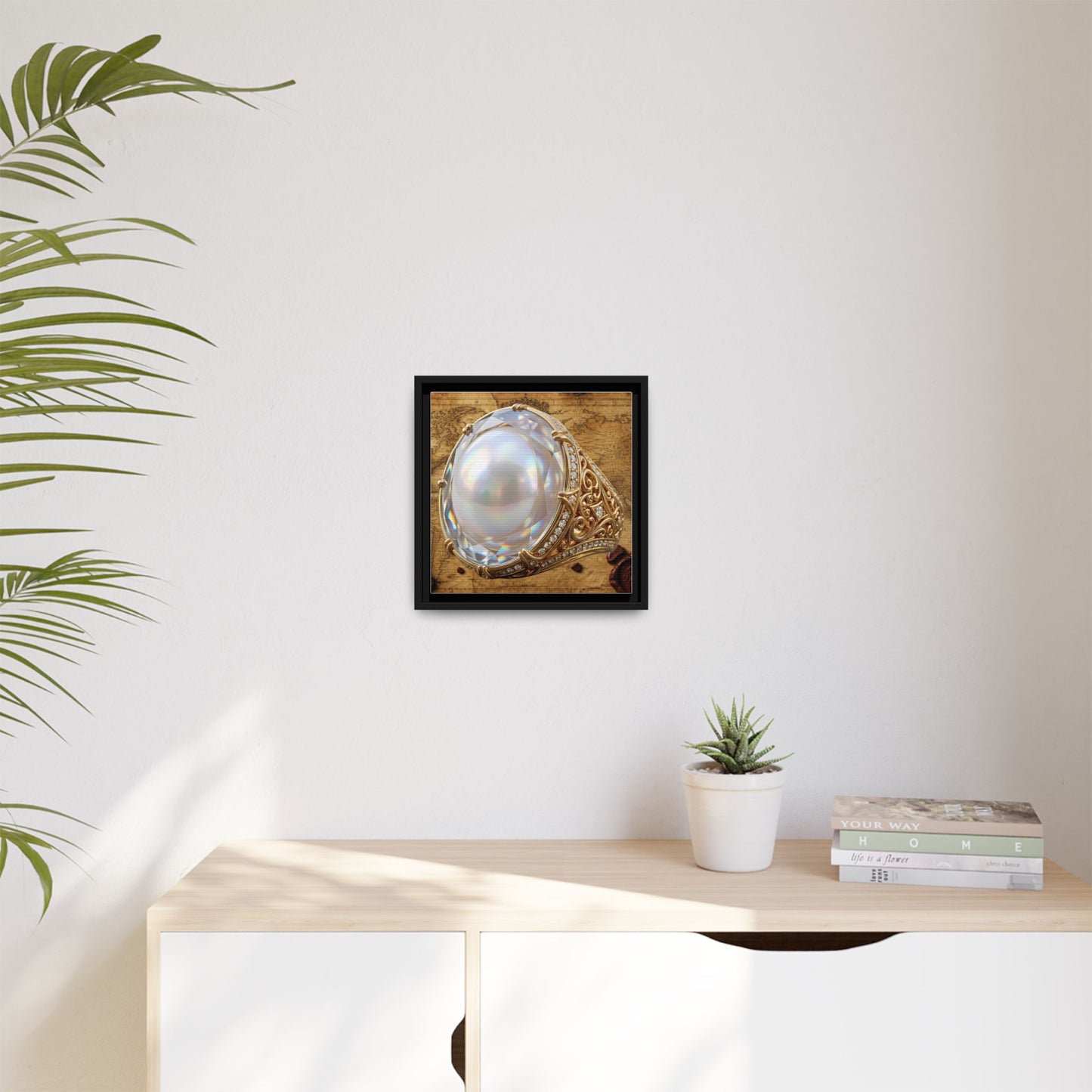 Pearl Atlas Ring Framed Canvas