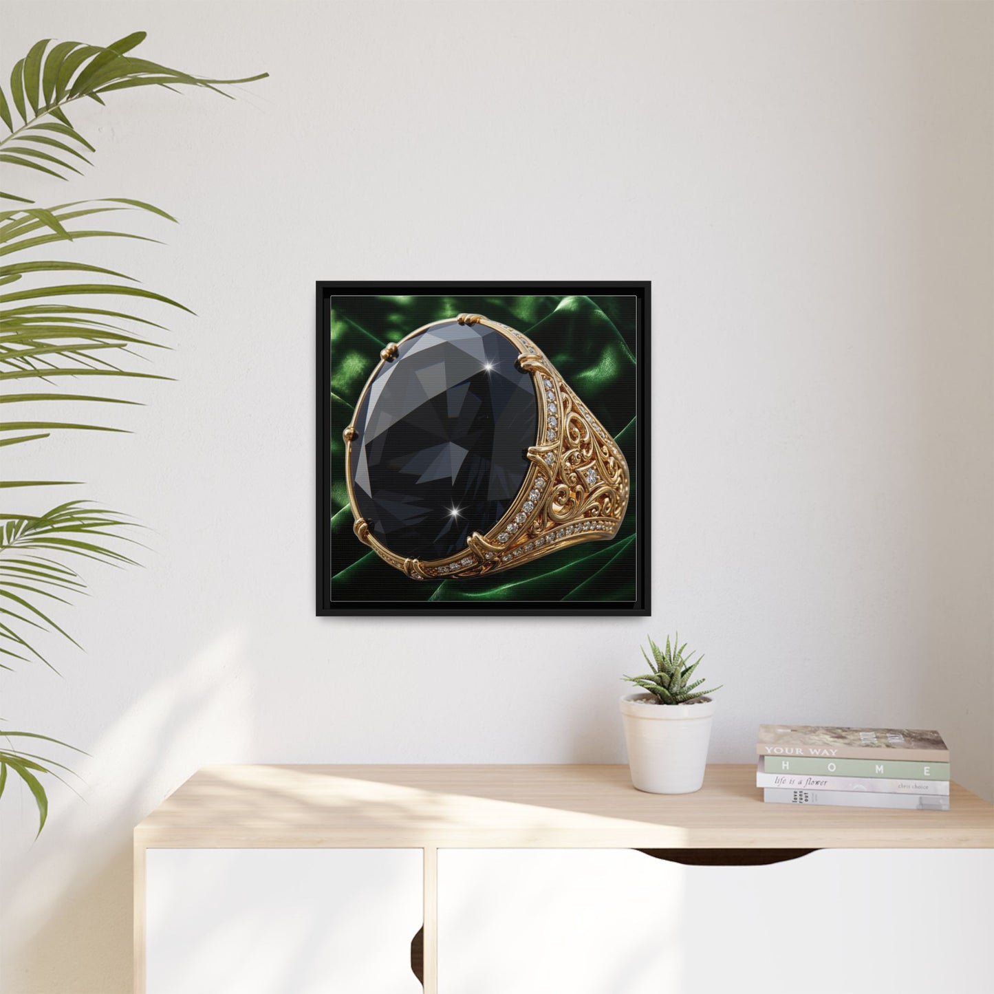 Black Diamond Emerald Velvet Canvas