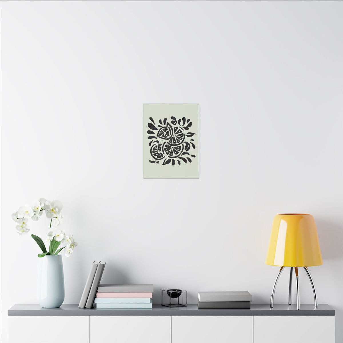Monochrome Citrus Slice Canvas Print