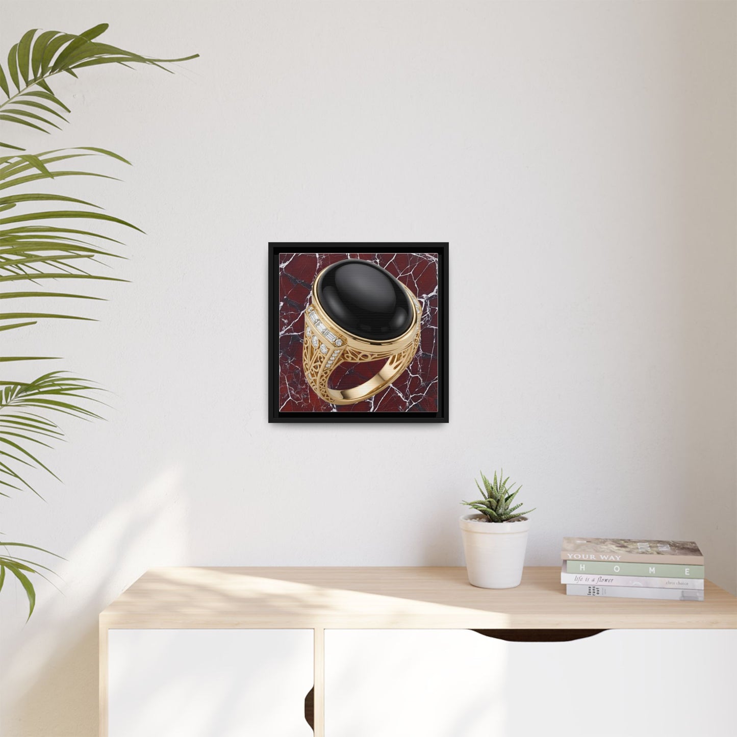 Onyx Crimson Marble Canvas