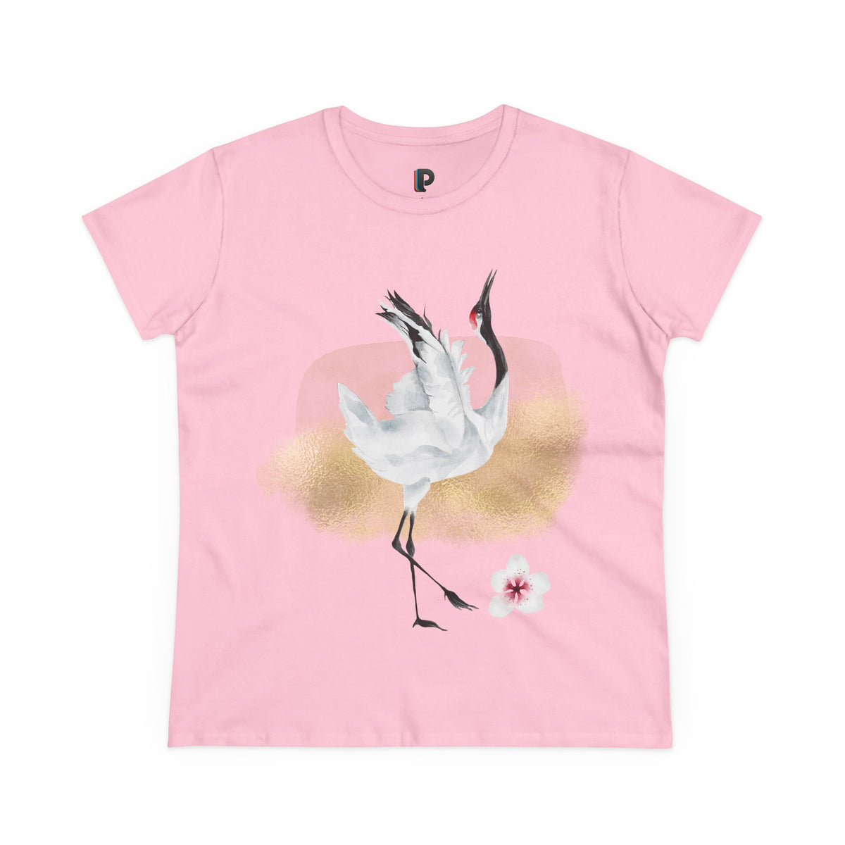 Dancing Red-Crowned Crane Watercolor Women’s Tee
