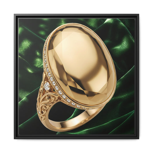Sovereign Gold Oval Ring Framed Canvas