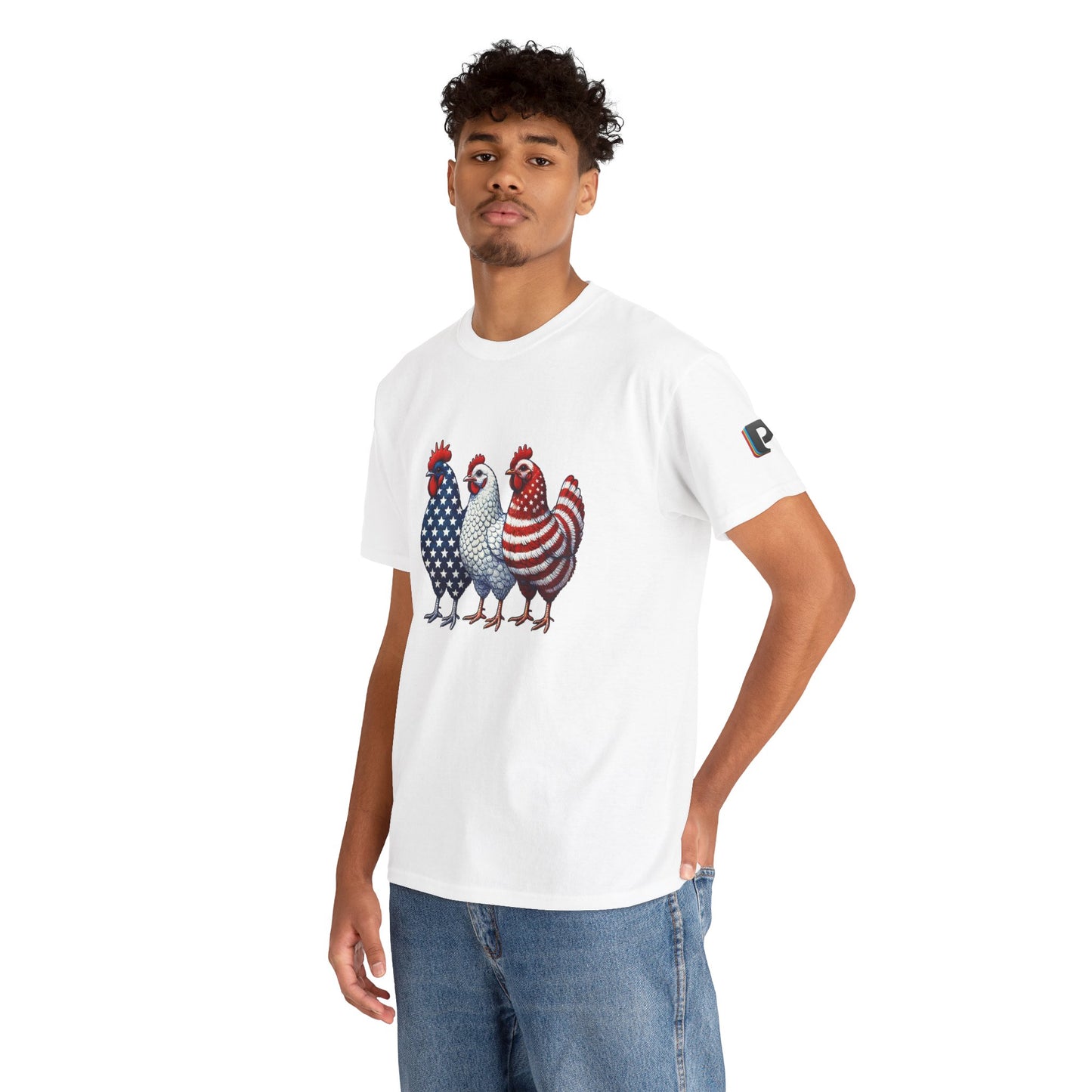 American Flag Chicken Trio Men’s Tee