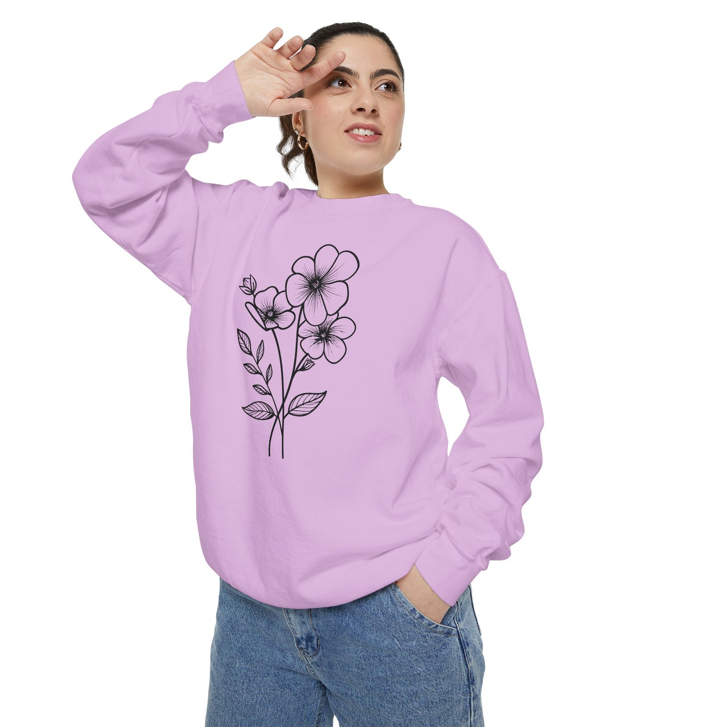 Minimal Botanical Crewneck Sweatshirt