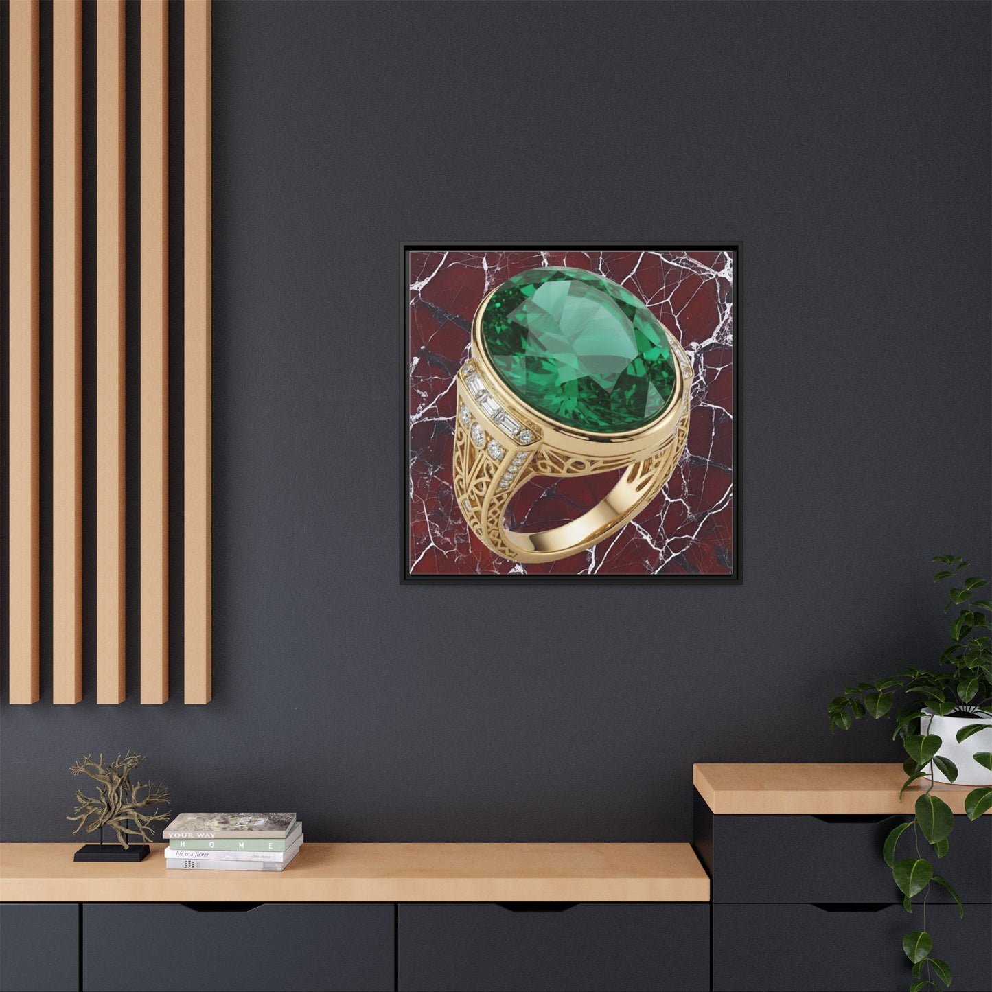 Burgundy Emerald Statement Canvas