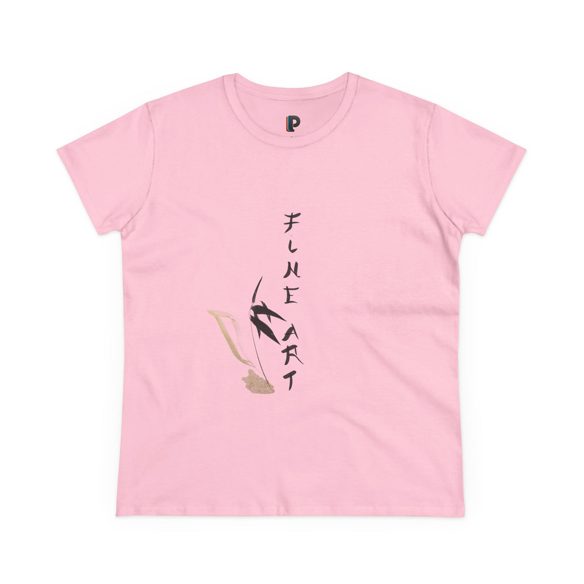 Fine Art Swallow & Gold Accent Front Print Women’s Tee