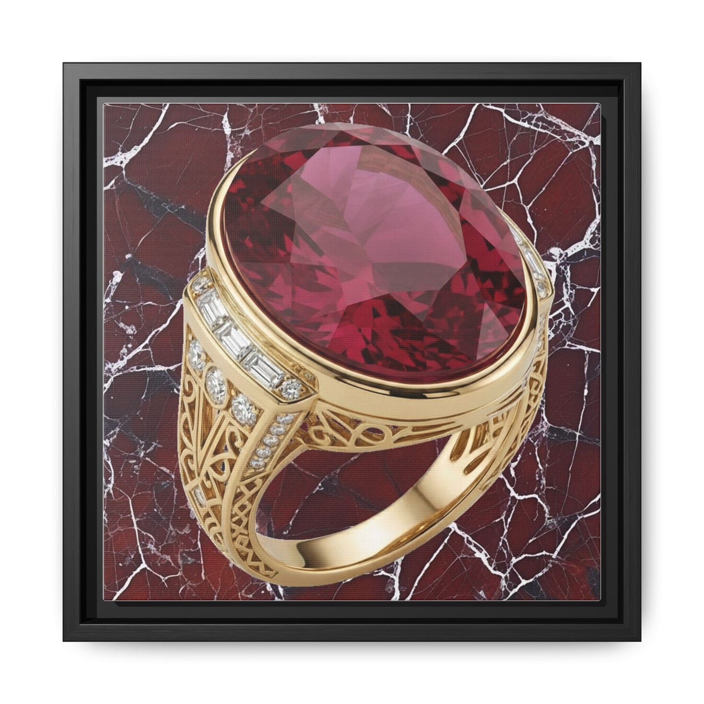 Burgundy Ruby Veinstone Canvas