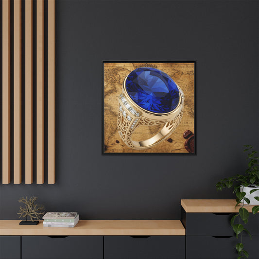 Faceted Sapphire Ring Framed Canvas